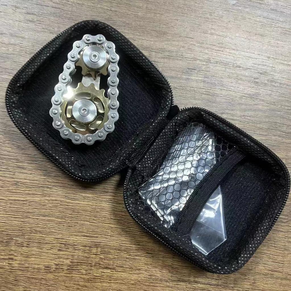 Rainbow EDC Gear Chain Fingertip Gyroscope Toys Metal Sprocket Flywheel Fidget Spinner for Adults Kids Anti Stress Roller