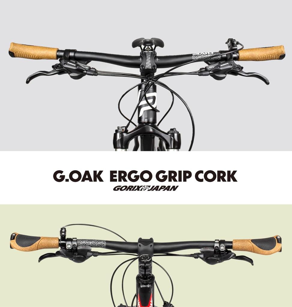 GORIX Bicycle Cork Ergo Fixed Handle Shock Bicycle Cork X Cross Mountain and Other Grip, Material, Shape, Lock-on Grip, Absorption, Anti-Slip, Grip,