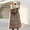 Hooded Down Cotton-Padded Jacket Women Slim Fitting Large Fur Collar Loose Warm Fur Collar Over The Knee Parkas and Thick Coats Female Winter Outwear