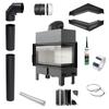 Fireplace insert KRATKI FLOKI L right corner 12 kW Mounting set with door spring