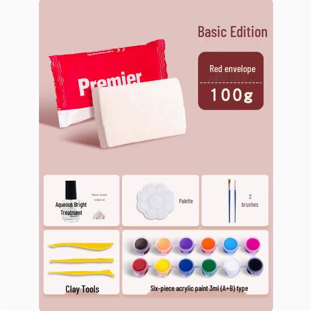 Набор белой самозатвердевающей глины Ladoll 500 г - DIY-глина для лепки фигурок, не требующая обжига