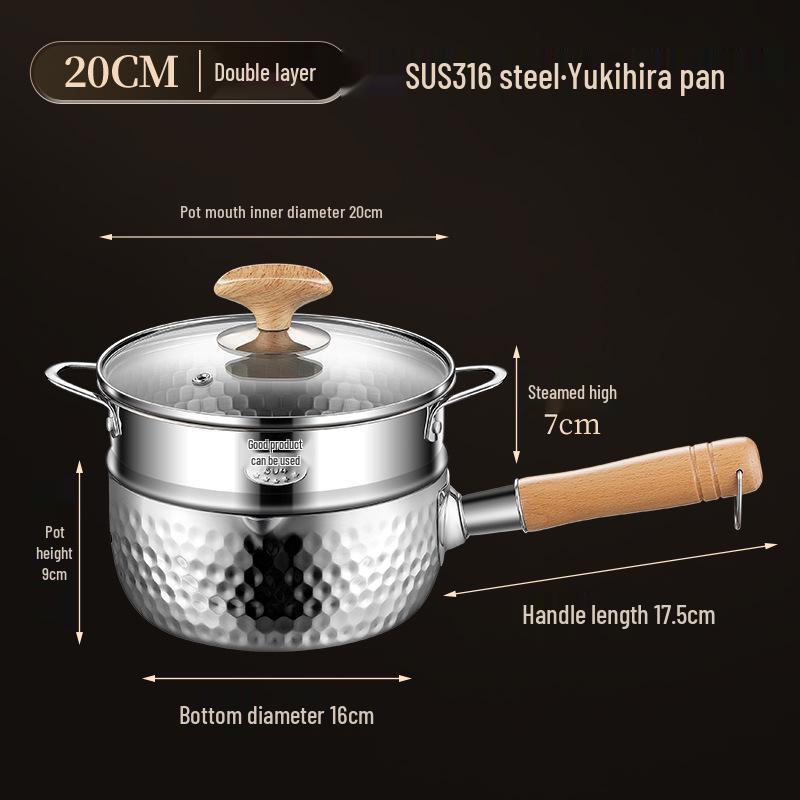 Ковш Юкихира из непокрытой нержавеющей стали – Кастрюля для детского питания и супа рамен