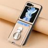 Walley Card Ring Holder кожаный чехол для телефона Samsung Z Flip 6 5 4 3 5G Многофункциональное кольцо-подставка Защитная задняя крышка Z Flip6 Flip5 Flip4 Flip3
