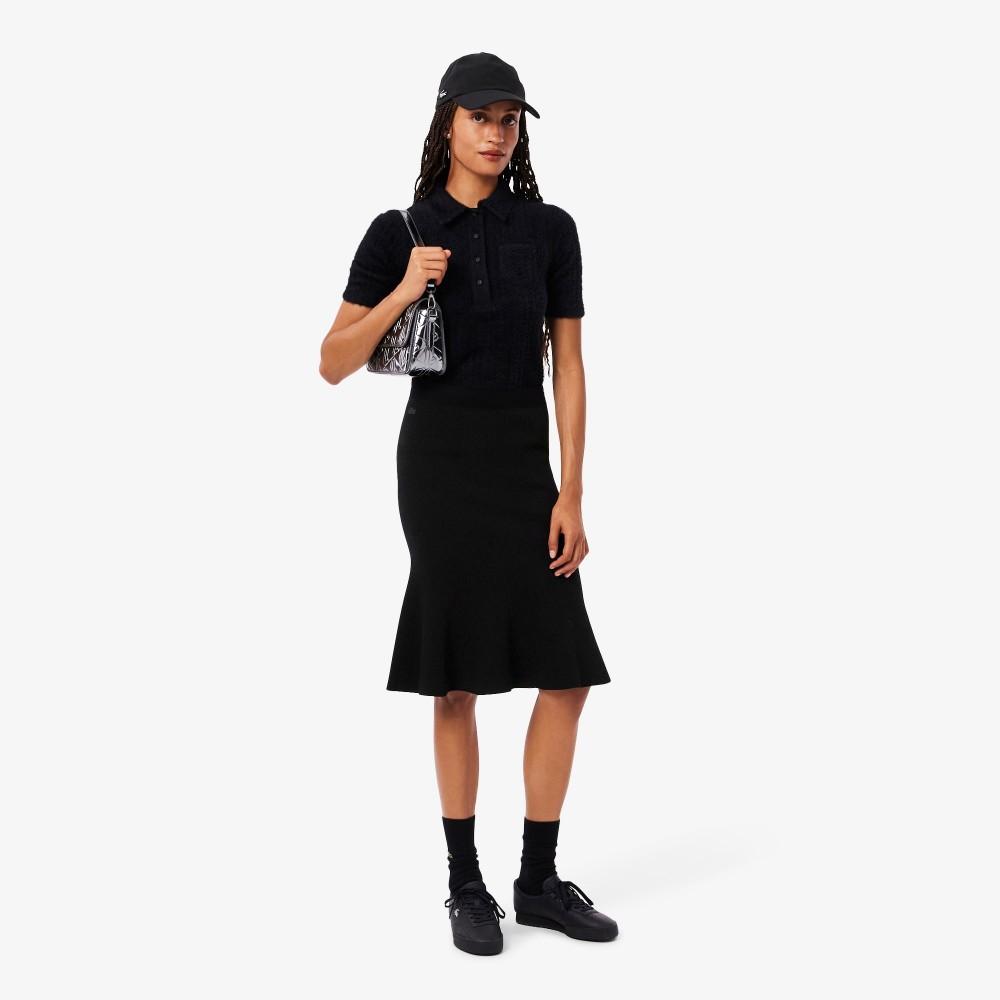 [Lacoste] Women's 3D Rib Knit Flared Midi Skirt JF4162-55N031