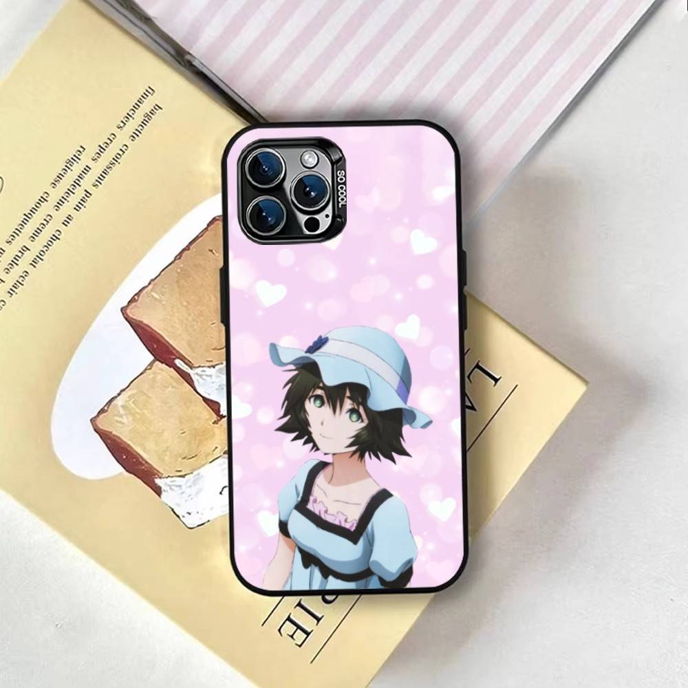 Штейнс;Чехол для телефона Gate Mayuri Shiina для iPhone 17,16,15,14,13,12,11 Plus,Pro Max,XS, Цветной Серебристо-Черный Чехол