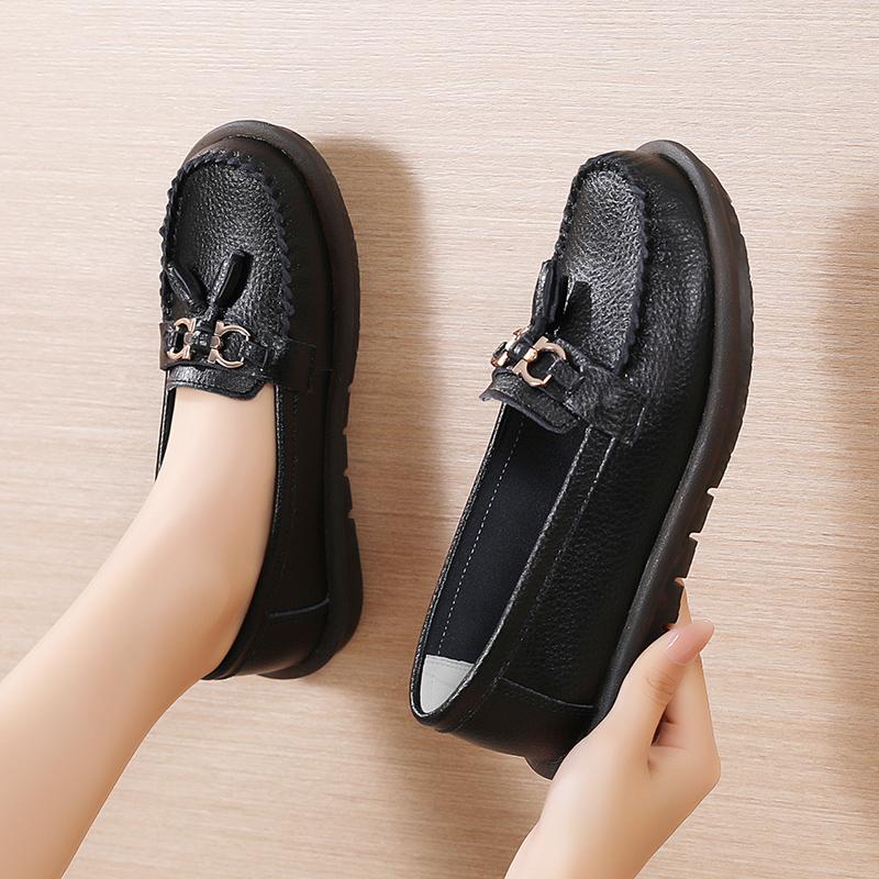 Женские лоферы с конской пряжкой, кожаные мокасины для вождения, удобные туфли на плоской подошве, повседневные туфли без шнуровки, прогулочная минималистичная женская обувь для беременных больших размеров