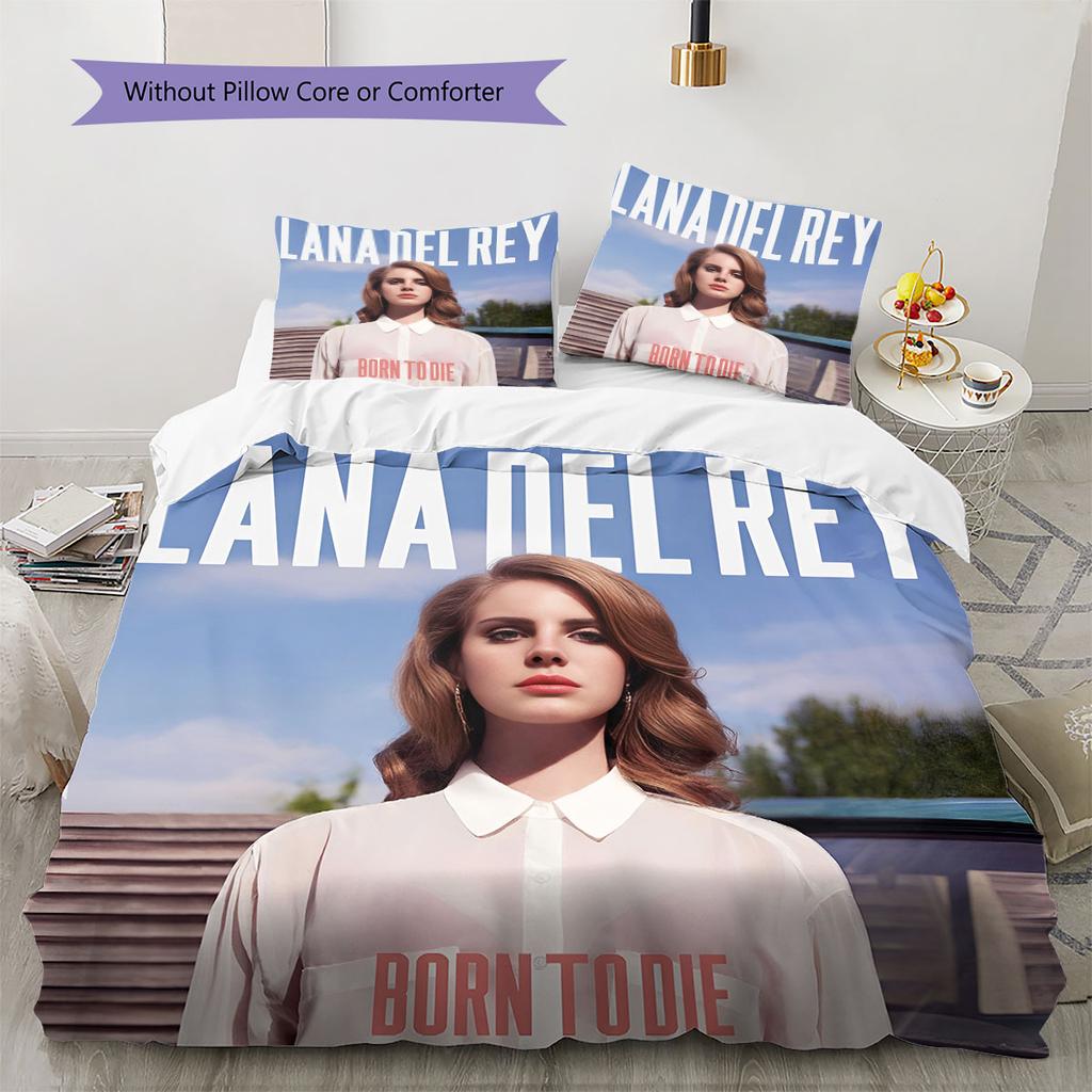 Lana Del Rey Pattern Bedding,Quilt Set Quilt Cover Pillowcase Home Birthday Gift(1 * duvet cover + 2 * pillowcase, without core)