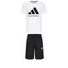 Taekwondo Breathable Round Neck Pullover Short Sleeve T-Shirt Simple Fashion Lace-Up Shorts Casual Sports Suit ADICLTS24TK-WB+S21ATMSH3T-BW