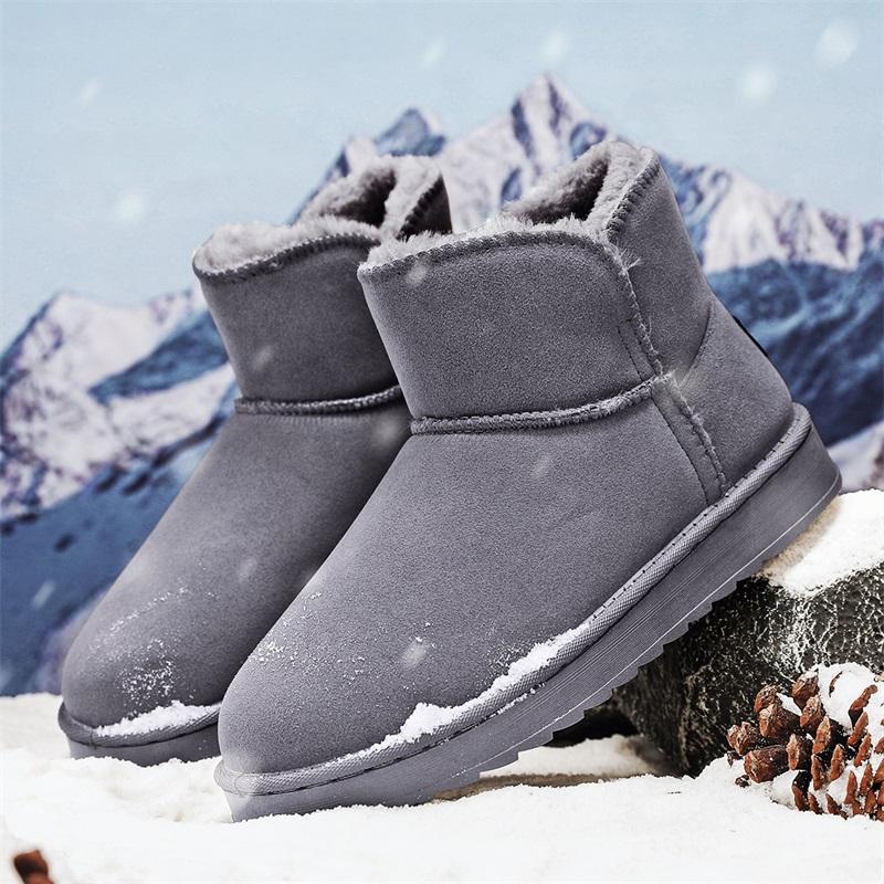 TUINANLE Нескользящие Толстые Плюшевые Снежные Ботинки Женские Платформа Мех Зимние Ботинки Мужские Слипоны Теплые Хлопковые Подкладные Ботинки Женские