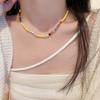 Color Crystal Natural Stone Agate Pearl Necklace Accessories High Sense Fashion Collarbone Chain Versatile Necklace Women