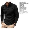 Men Shirt Buttoned Turn-down Collar Long Sleeves Solid Mid Length Pullover Color Casual Business Style Top