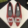Spring Summer Flats Shoes Woman Luxury Crystal Pointed Toe Slip On Ladies Flat Shoes Female Sexy Boat Shoes Mocasines Designer