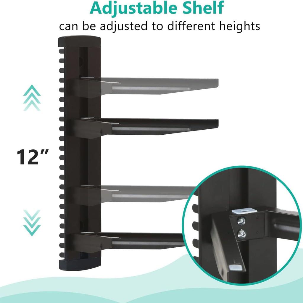 Навесная тумба под телевизор, 2-уровневая настенная полка для развлекательного центра, Прочный кронштейн для DVD-плееров, Надежная медиа-консоль для гостиной, спальни