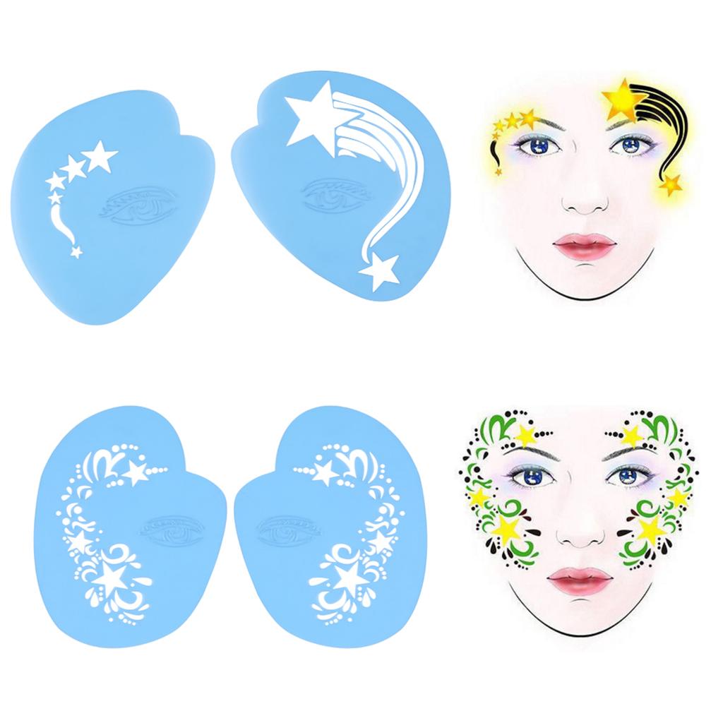7styles Set Reusable Face Paint Stencil Body Painting Template Flower Butterfly Facial Design