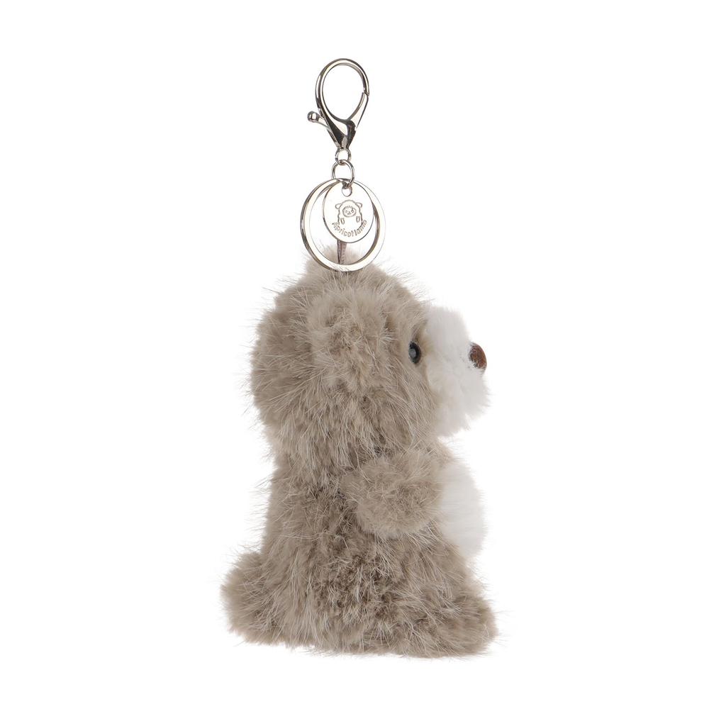 Apricot Lamb Cuddly Bear, Cute Soft Keychain Plush Toy, Perfect for Boys and Girls, Fits Kids' Backpacks and Purses, 11cm