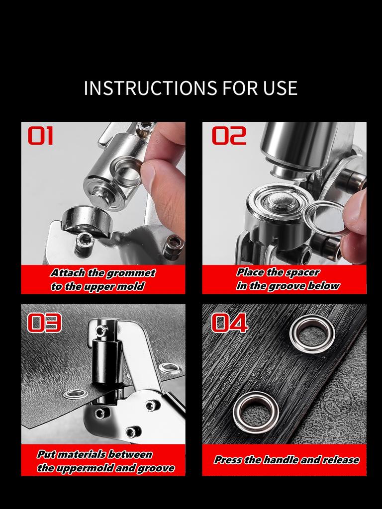 Набор клещей для установки люверсов 6 мм 10 мм, ручной пресс, инструмент для пробивки отверстий под металлические люверсы для кожи, холста, одежды, DIY, кольцо для брезента