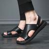 Мода 2024 года Мужские сандалии из натуральной кожи для мужчин Пляжные сандалии Брендовая мужская повседневная обувь Шлепанцы Мужские тапочки Кроссовки Летняя обувь