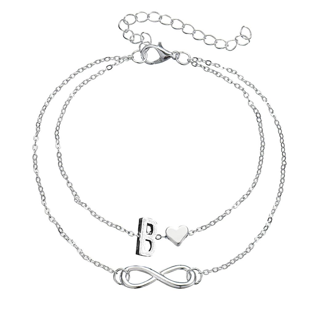 Letter Double Foot Chain Infinite Love Chain Women's Foot Chain Summer Gift Beach Gift For Mother