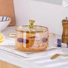 Thickened High Borosilicate Glass Double-Ear Pot for Electric Stove or Open Flame - Perfect for Soups and Noodles