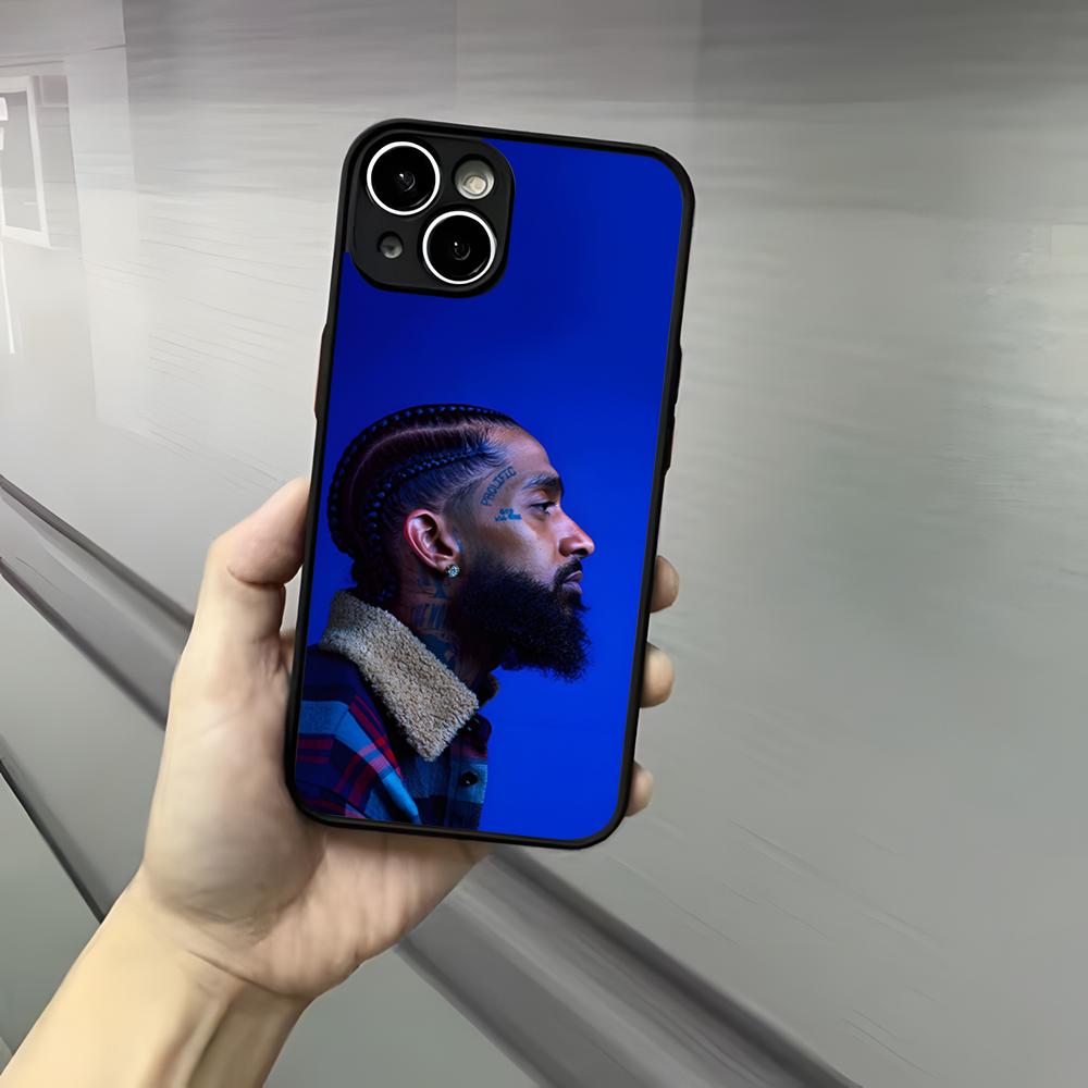 Чехол для телефона рэпера Нипси Хасла Для iPhone 17 16 15 14 13 12 Pro Max Xr Air Plus Ощущение кожи Черная жесткая оболочка