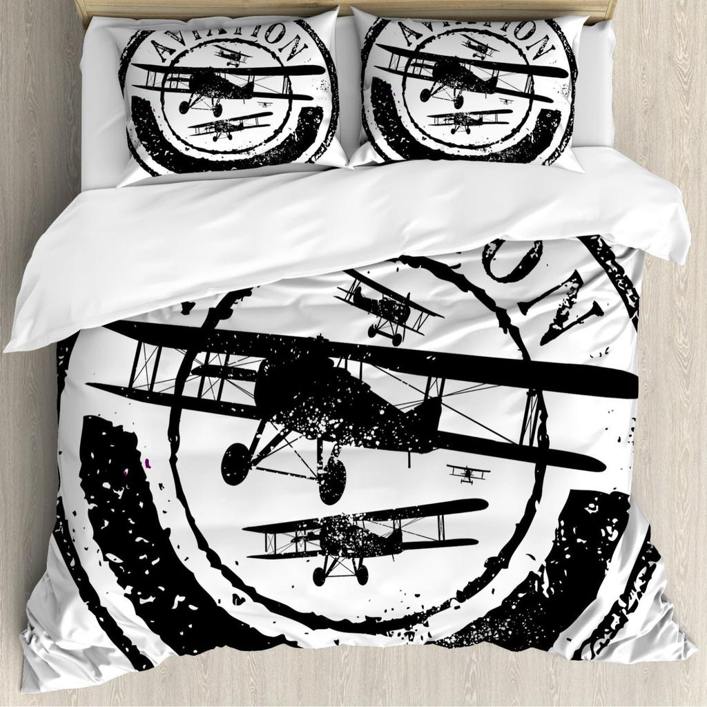 Aircraft 3D Digital Printing Three-Piece Bedding Home Textile Duvet Cover Bedding