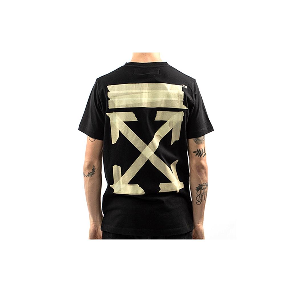 Off-White Футболка с принтом Tape Arrows Collection SS20 Мужские топы Черная OMAA027R201850021048
