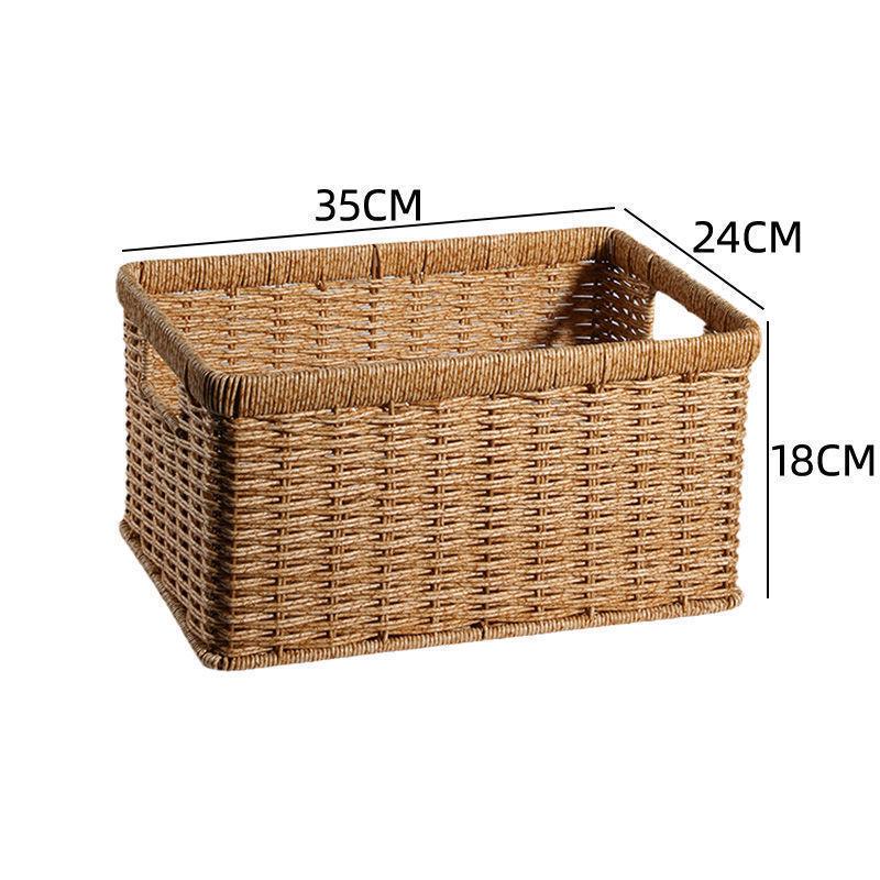 Плетеная коробка для хранения: Универсальная корзина для организации книг, журналов, закусок, игрушек и многого другого в гостиной или кабинете.