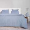 Housse De Couette + Taies - Douceur Bleu Givré - 240 X 260 Cm - 100% Gaze De Coton - Oeko-Tex®