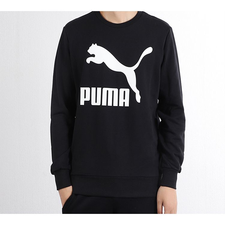 Puma Мужская толстовка с круглым вырезом и логотипом Classics, черная 595892-01