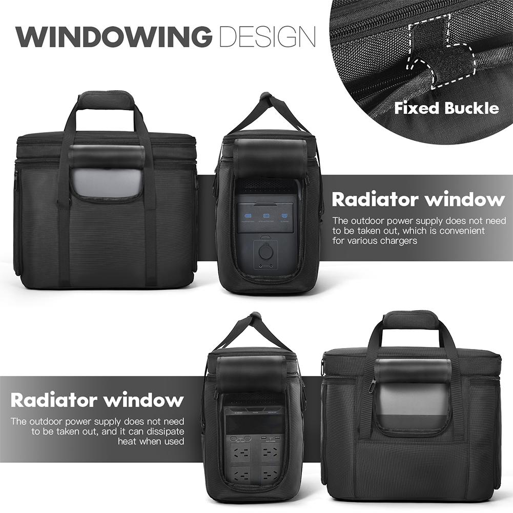 Carrying Case Storage Case Waterproof Protective Case Dustproof Anti-drop with Shoulder Strap & Handle for Ecoflow Delta 3 Plus