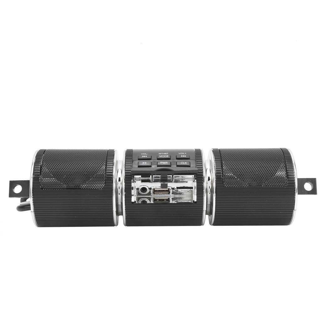 Motorcycle Stereo Speaker Bluetooth MP3 Audio Handlebar Player Waterproof High Sound QualityBlack
