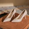 - Korean Version of Versatile Commuting Simple Fashion High Heels Temperament Pointed Thin Heels Comfortable Soft Leather Women's Shoes