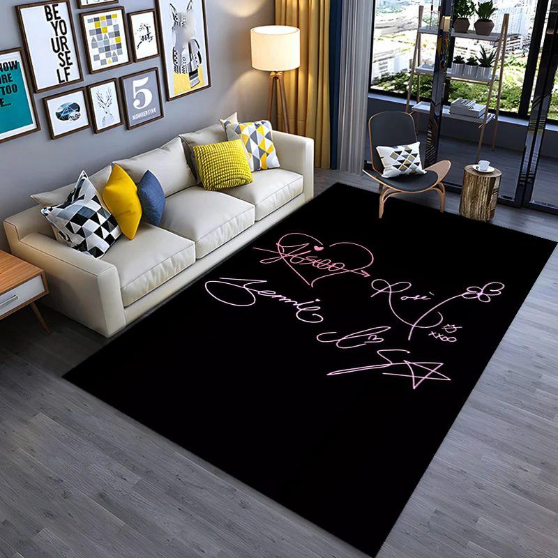 Blackpink Heartbeat Glow carpet printing Home Decor Dormitory decoration Room Christmas gifts