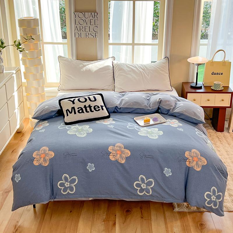 Желтый тюльпан пододеяльник 1 шт. фиолетовые цветы узор 100% хлопок молния пододеяльник приятный для кожи удобный двуспальный размер постельное белье