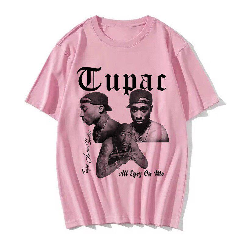 TUPAC Уличная одежда Харадзюку Футболки Женские Харадзюку Топ Футболки Женская Футболка Хип-Хоп Рэпер Графический Принт Повседневная Футболка Одежда