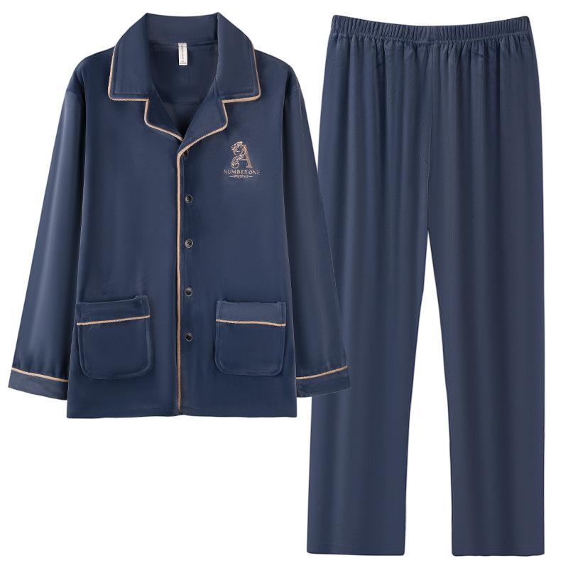 Пижама из флиса Island для мужчин, зимняя, из кораллового флиса, утолщенная, осенне-зимняя, тонкий флис, домашняя одежда для мужчин