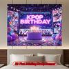 2D flat K-pop birthday party background banner, suitable for home decoration, photography, weddings, and birthdays