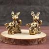 Милая латунная статуэтка кролика в винтажном стиле, фигурка кролика, ландшафтный дизайн по фэн-шуй, украшение для дома, стола, офисной полки, пасхальное украшение