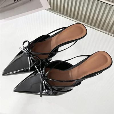 Модные Роскошные Дизайнерские Шлепанцы Женские Сексуальные С Острым Носком На Низком Каблуке Летние Мюли Лоферы Сандалии Женские