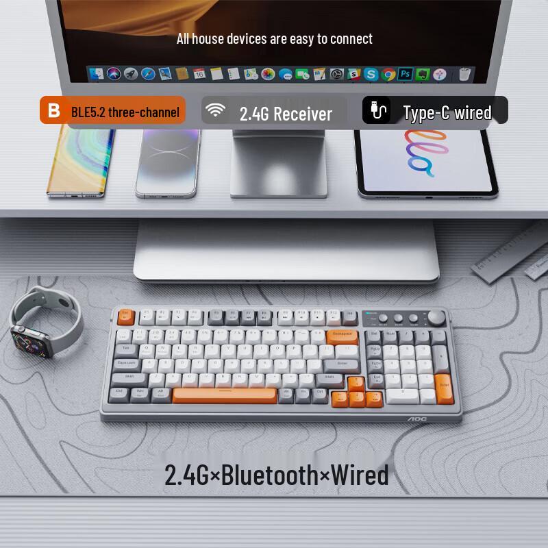 AOC GK210 Tri-Mode RGB Mechanical Keyboard