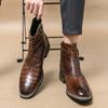 Новые роскошные дизайнерские брендовые мужские туфли из натуральной кожи для офиса, модные повседневные зимние ботинки-челси, обувь