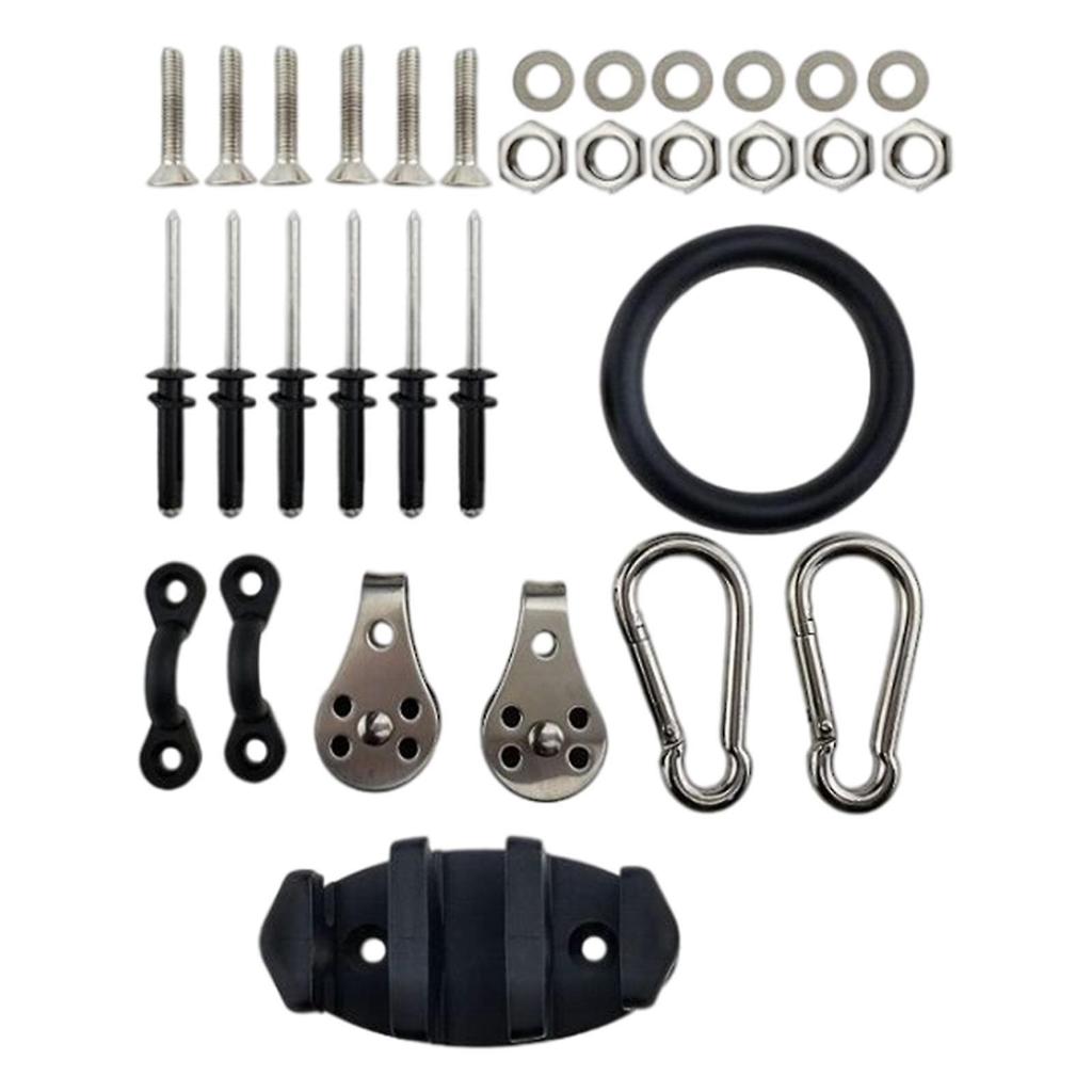 Kayak Anchor Trolley Kit Deck Rigging Set 9M Rope Canoe Accessories