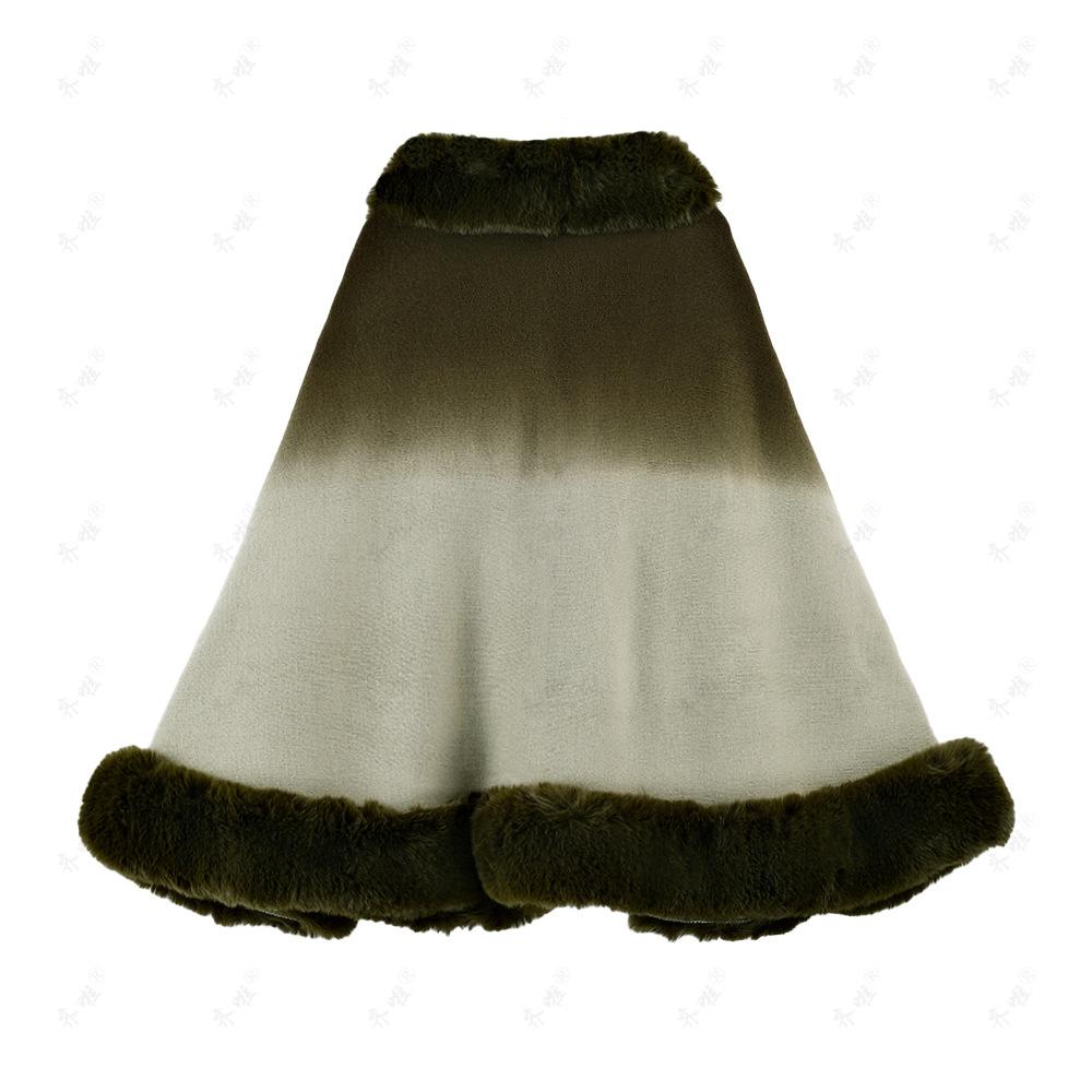 Женская шаль из искусственного меха с градиентом цвета, мягкая теплая удобная накидка-пончо, кардиган из искусственного меха кролика рекса, шаль, накидка большого размера на осень-зиму