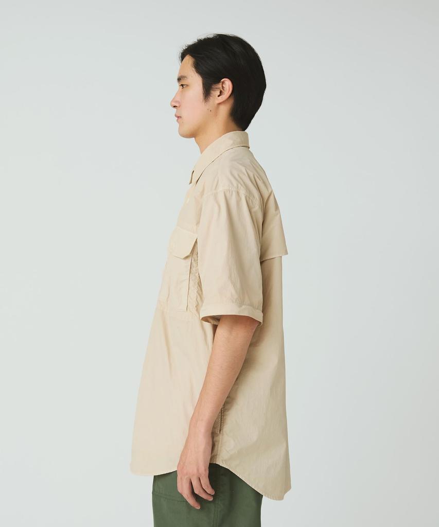 Snow Peak Garment Dyed Convertible Shirt Long and XL SH-25AU002, Sleeve, Men's Women's, IVORY,