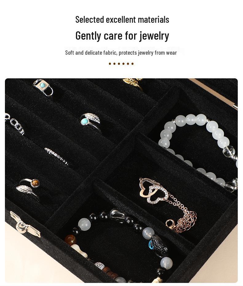 New High-End Jewelry Box with Buckle: Large Capacity Drawer for Necklace & Earrings