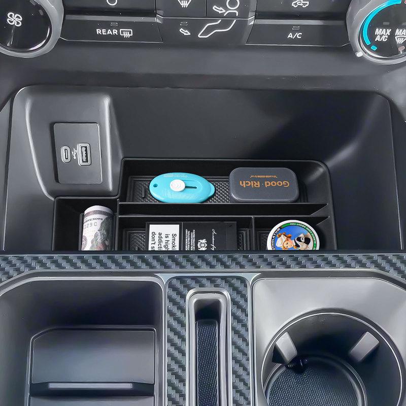 Middle Center Console Organizer Tray for Ford F150    2024 2025 & Lightning XLT -2025  Secret Pocket Lid Car Box