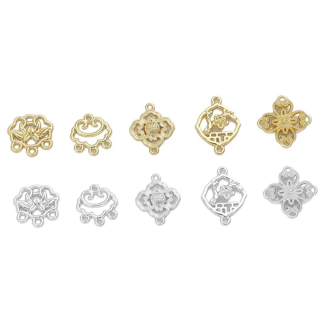 Антикварный двойной подвесной пенант из сплава с цветком сливы для самостоятельного изготовления ювелирных изделий, аксессуары для рукоделия