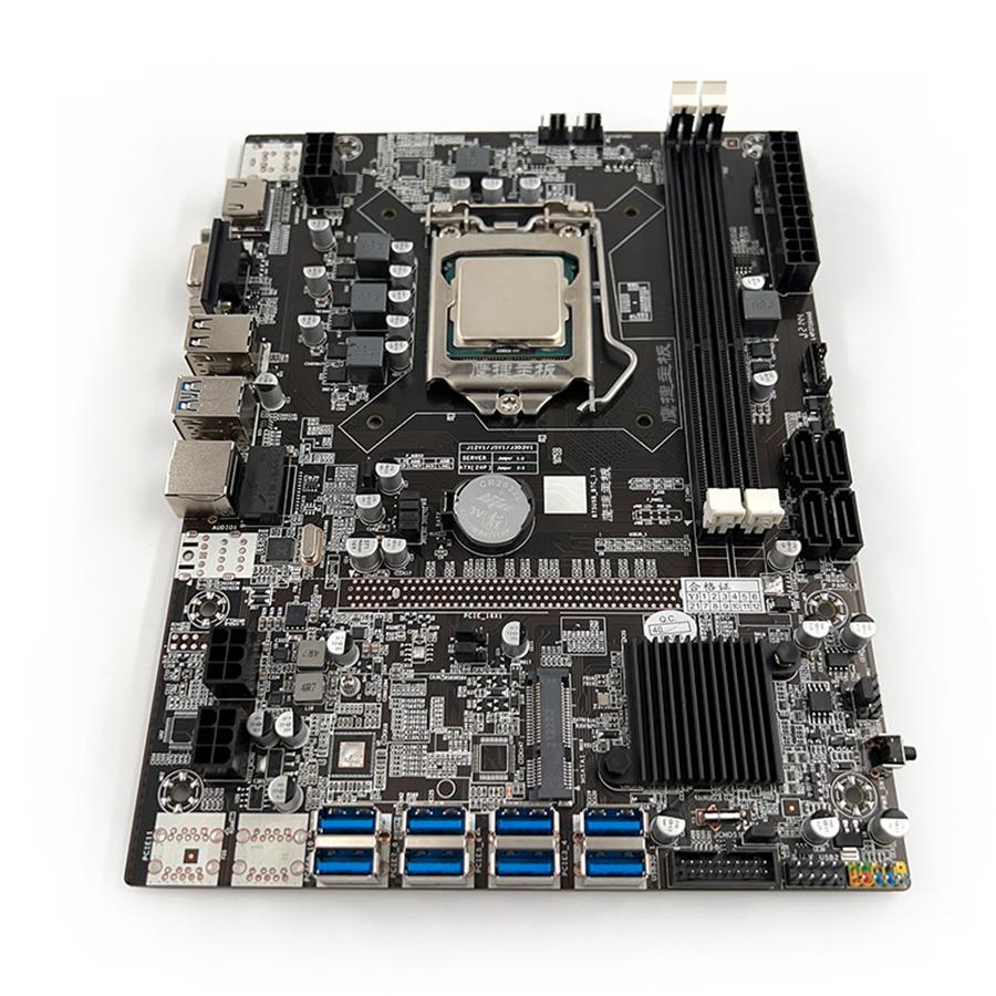 Материнская плата для майнинга BTC B75 LGA1155 8*PCIE к USB3.0 Поддерживает 8 видеокарт GPU DDR3 DIMM RAM ETH Bitcoin Ethereum Майнинг Риг