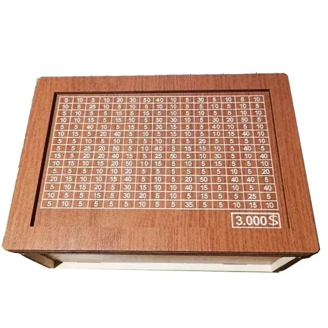 Копилка для денег 500/1000/2000/3000/5000/10000 евро, деревянная копилка для денег, многоразовая копилка с копилками для целей и чисел