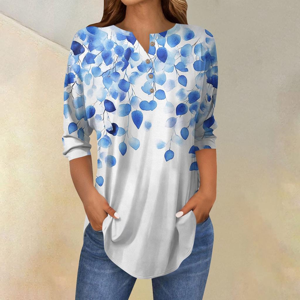 Женские повседневные рубашки с рукавом 3/4, модные туники с принтом Святого Патрика и карманами